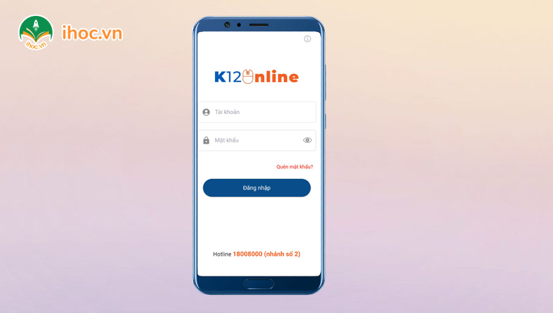 K12Online đăng nhập bằng điện thoại